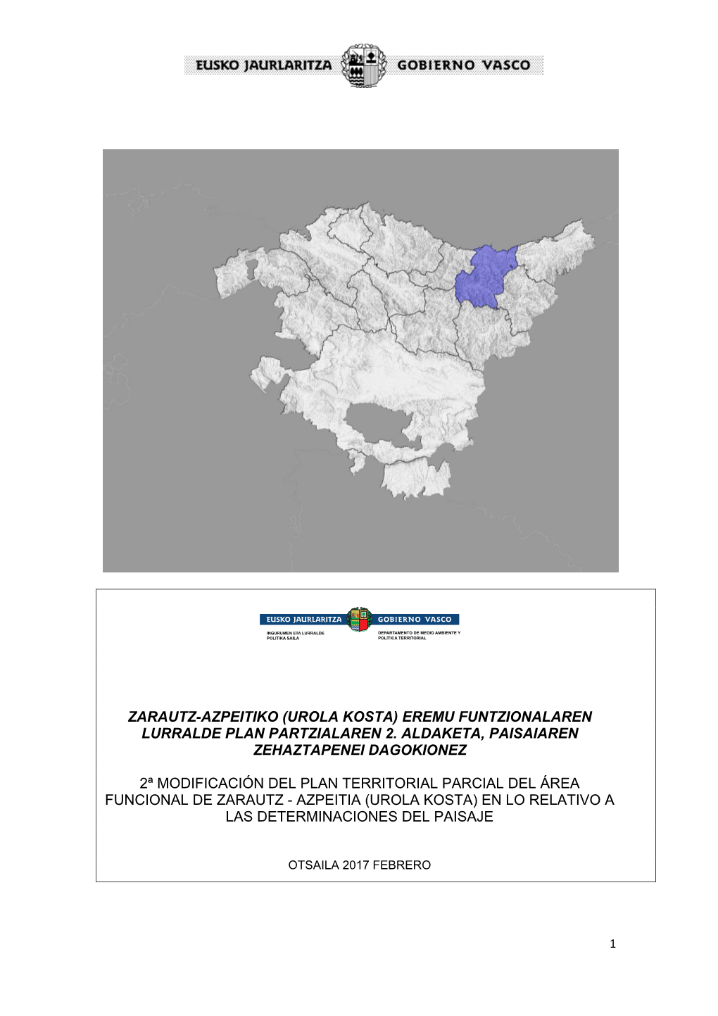 Zarautz-Azpeitiko (Urola Kosta) Eremu Funtzionalaren Lurralde Plan Partzialaren 2