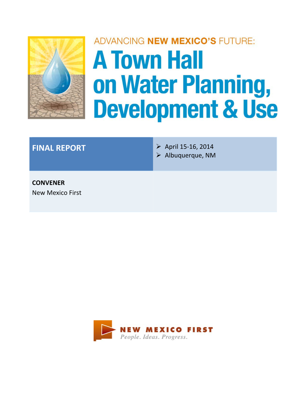 NM First Final Report on Water Issues