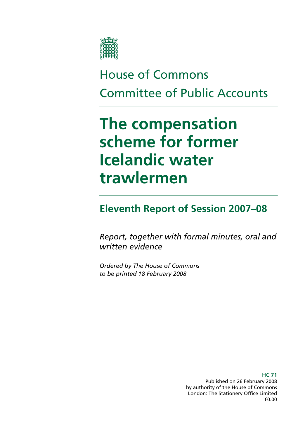 The Compensation Scheme for Former Icelandic Water Trawlermen