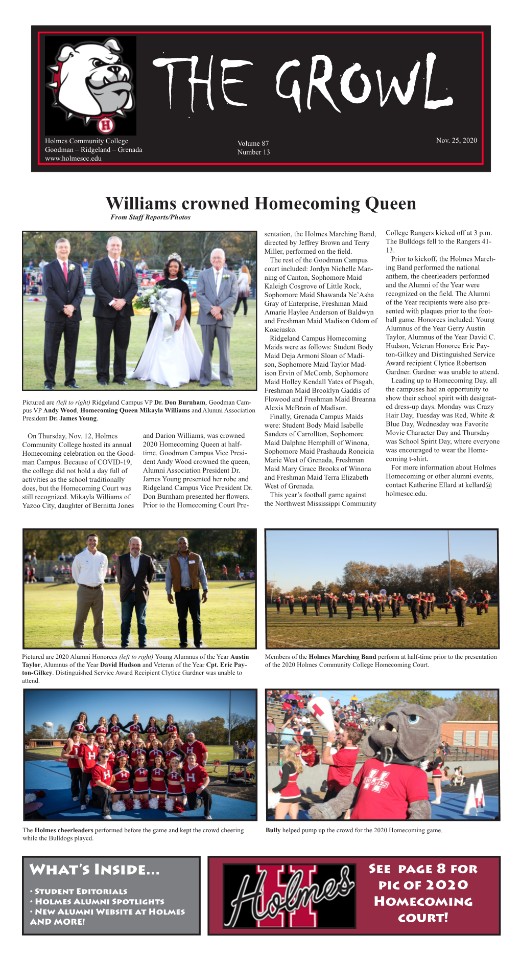 Williams Crowned Homecoming Queen from Staff Reports/Photos