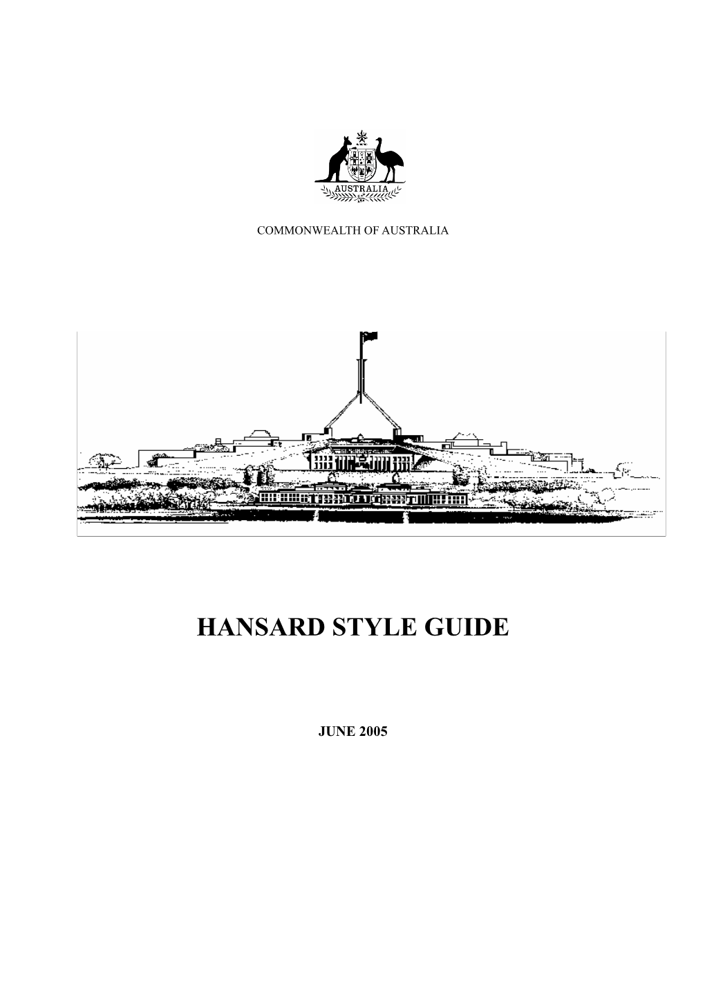 Hansard Style Guide