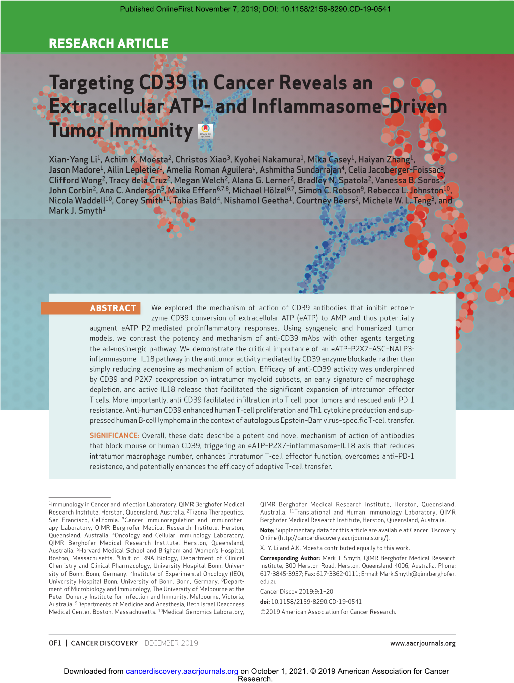 Targeting CD39 in Cancer Reveals an Extracellular ATP- and Inflammasome-Driven Tumor Immunity