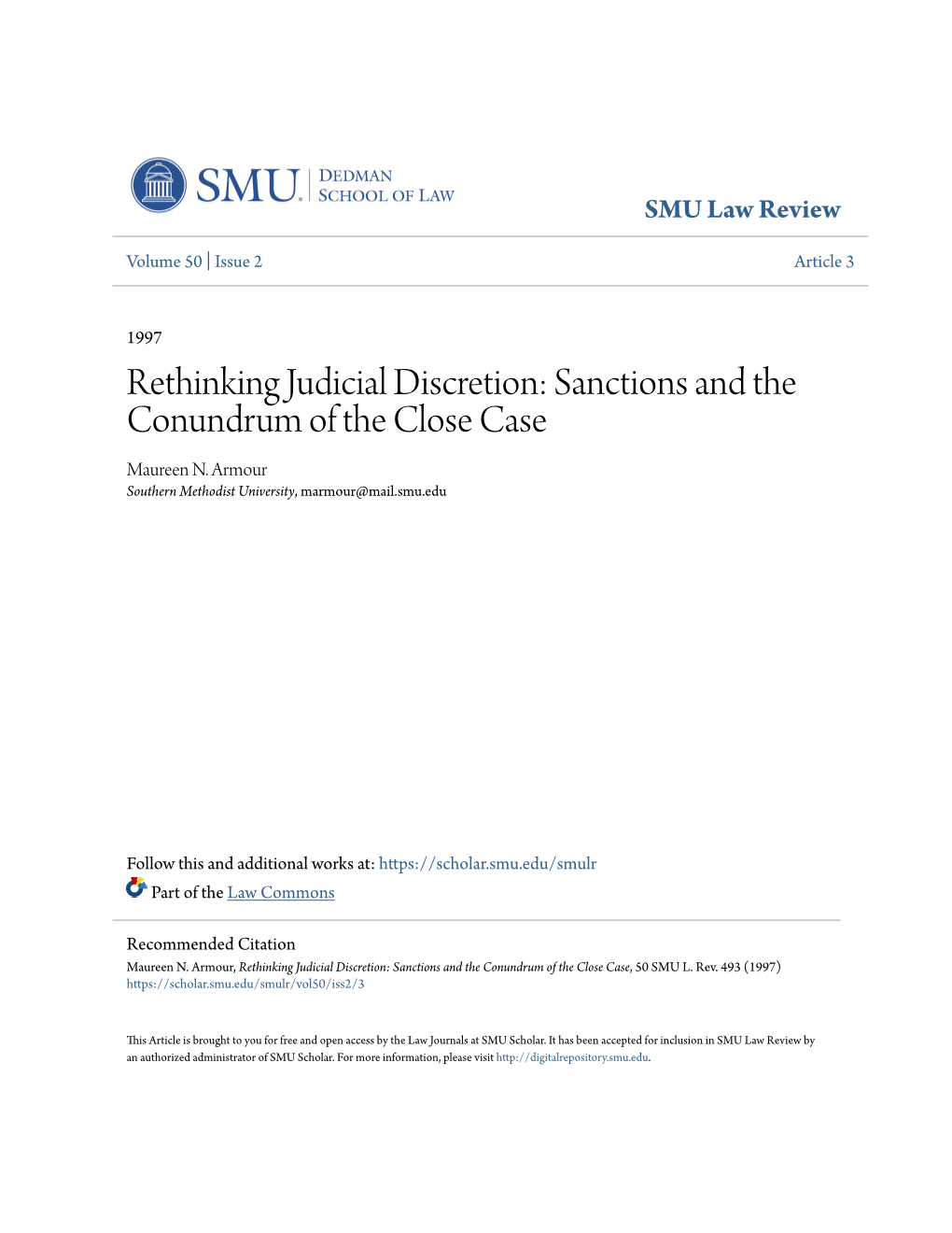 Rethinking Judicial Discretion: Sanctions and the Conundrum of the Close Case Maureen N