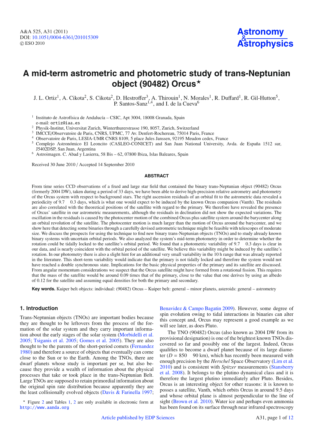 A Mid-Term Astrometric and Photometric Study of Trans-Neptunian Object (90482) Orcus