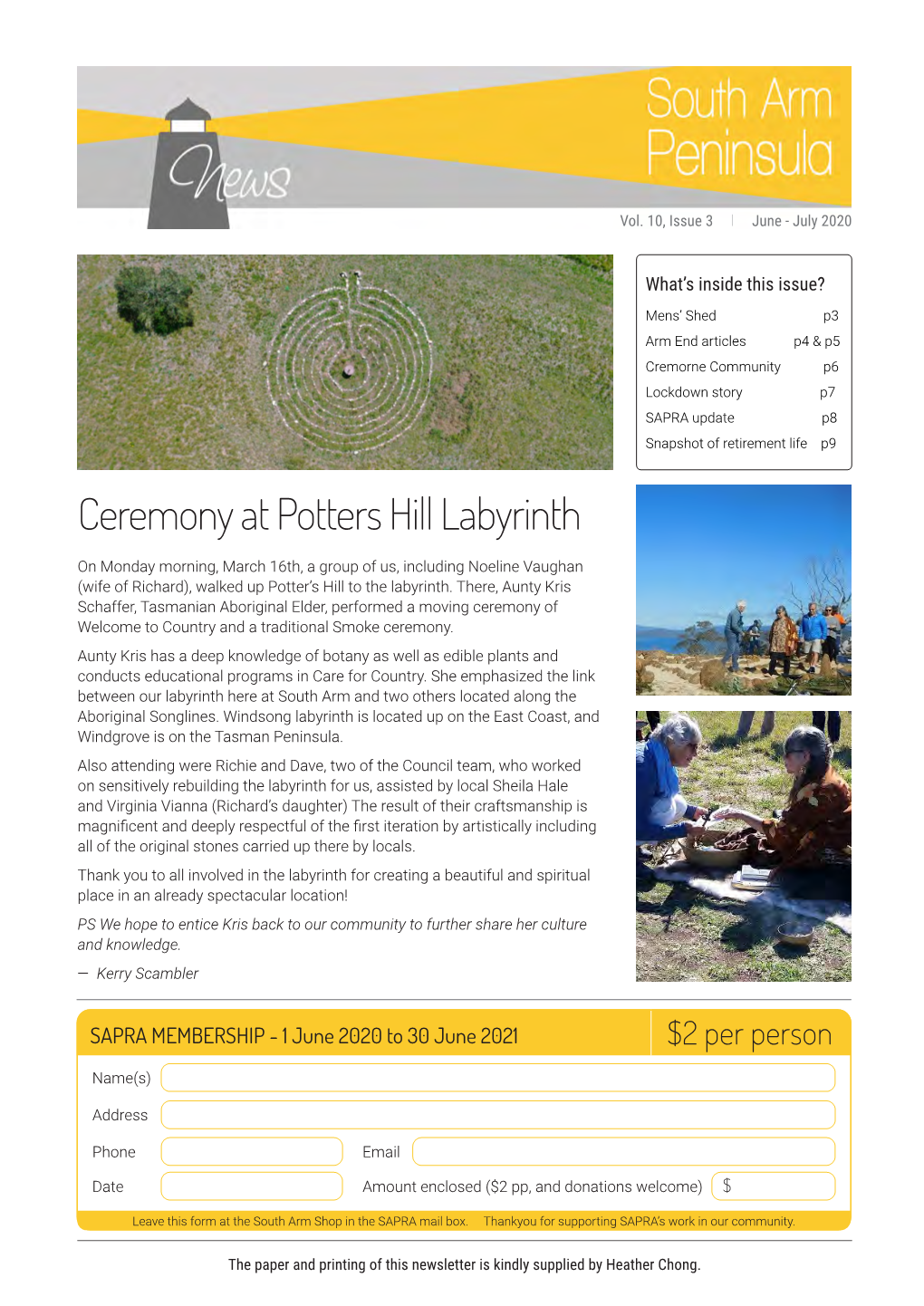 Ceremony at Potters Hill Labyrinth
