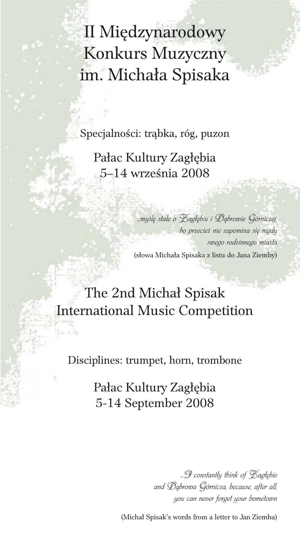 II Międzynarodowy Konkurs Muzyczny Im. Michała Spisaka