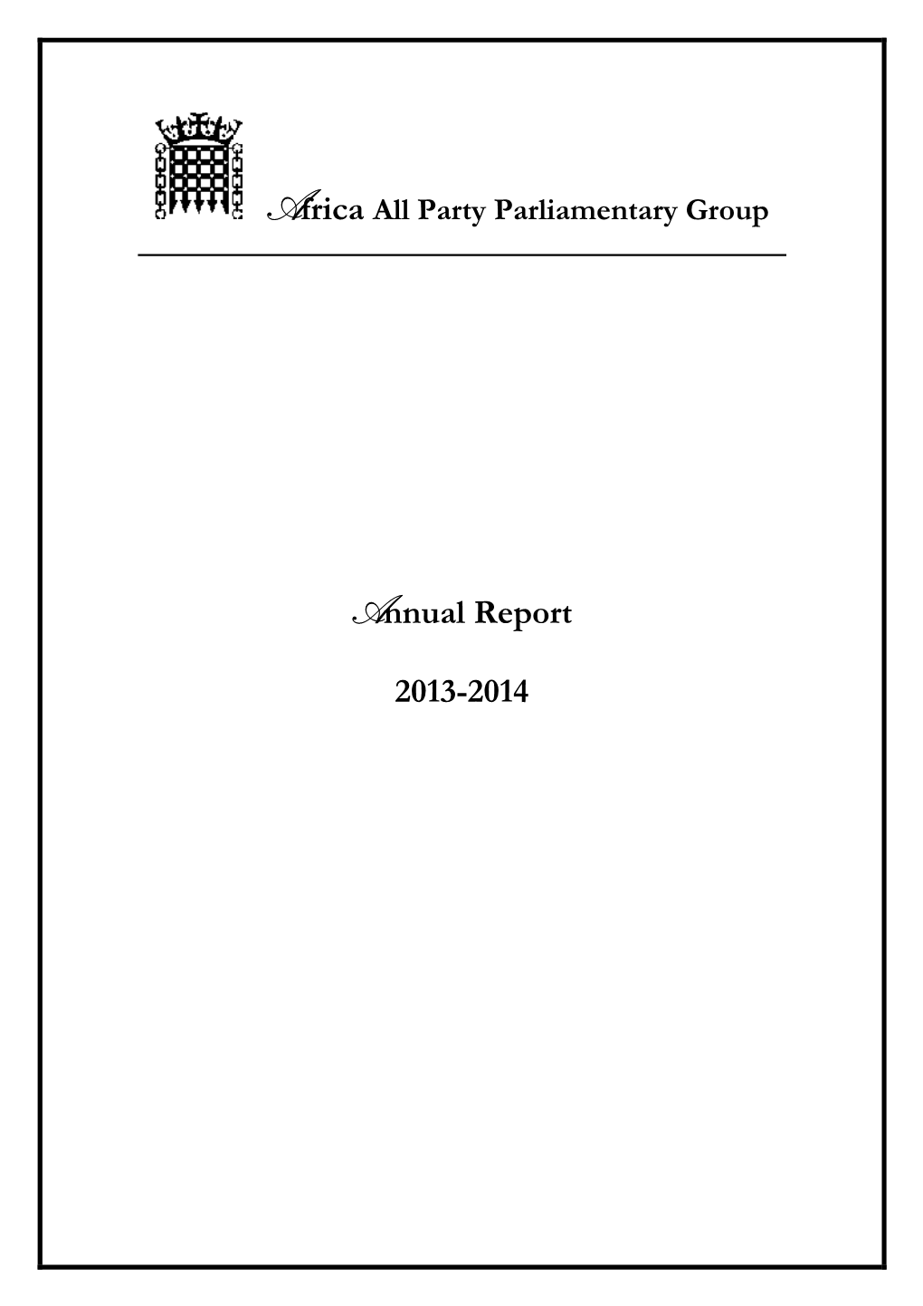 The Africa APPG Annual Report 2013-14