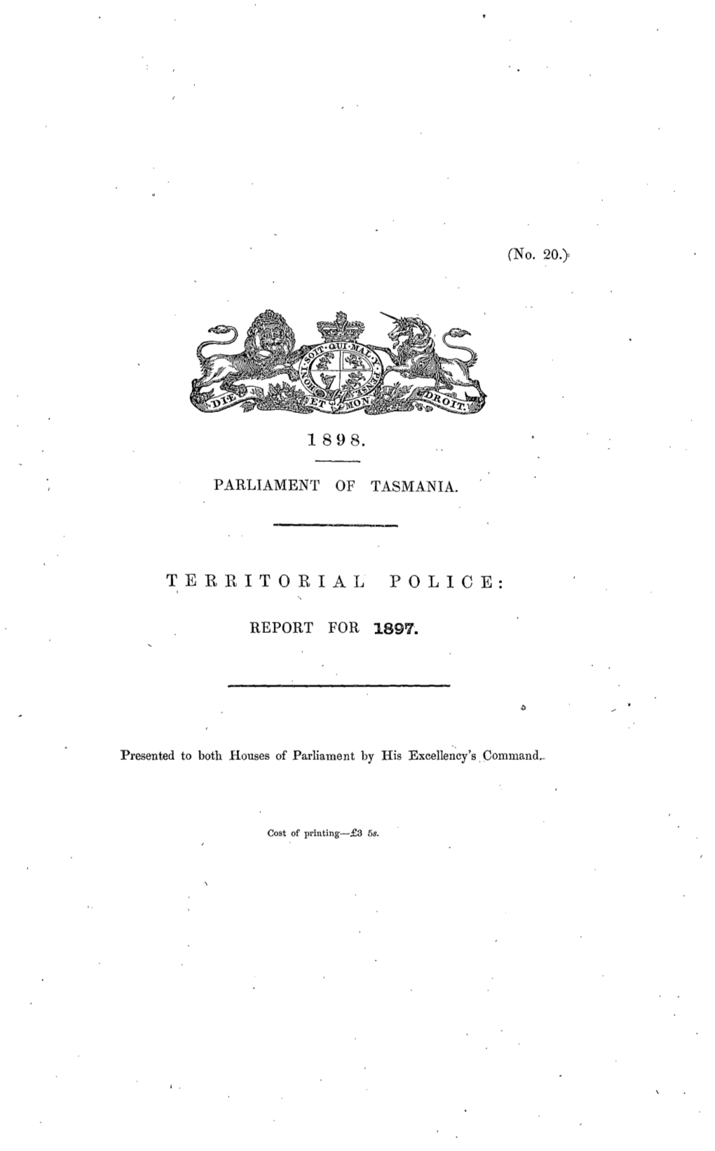 Territorial Police: Report for 1897