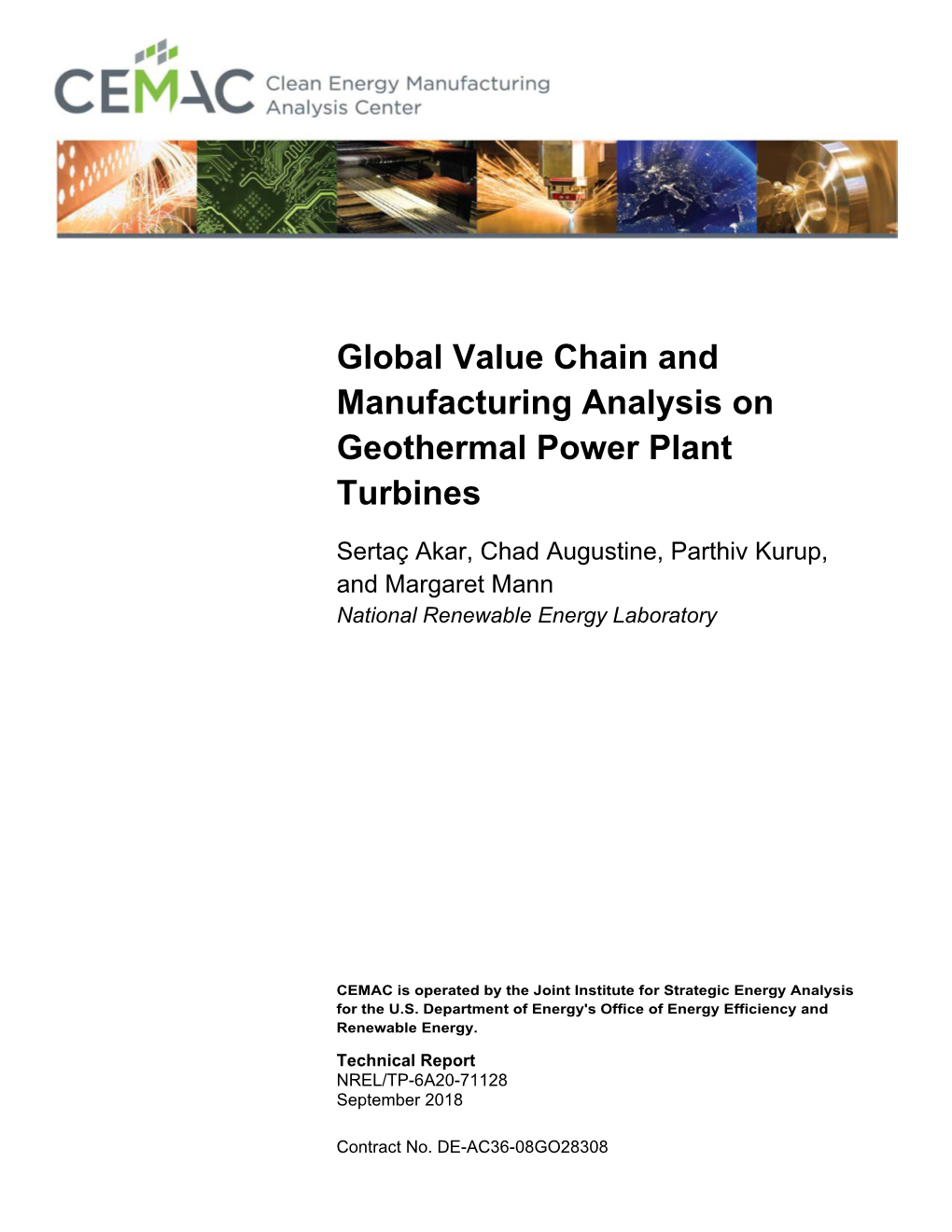 Global Value Chain and Manufacturing Analysis on Geothermal Power Plant Turbines