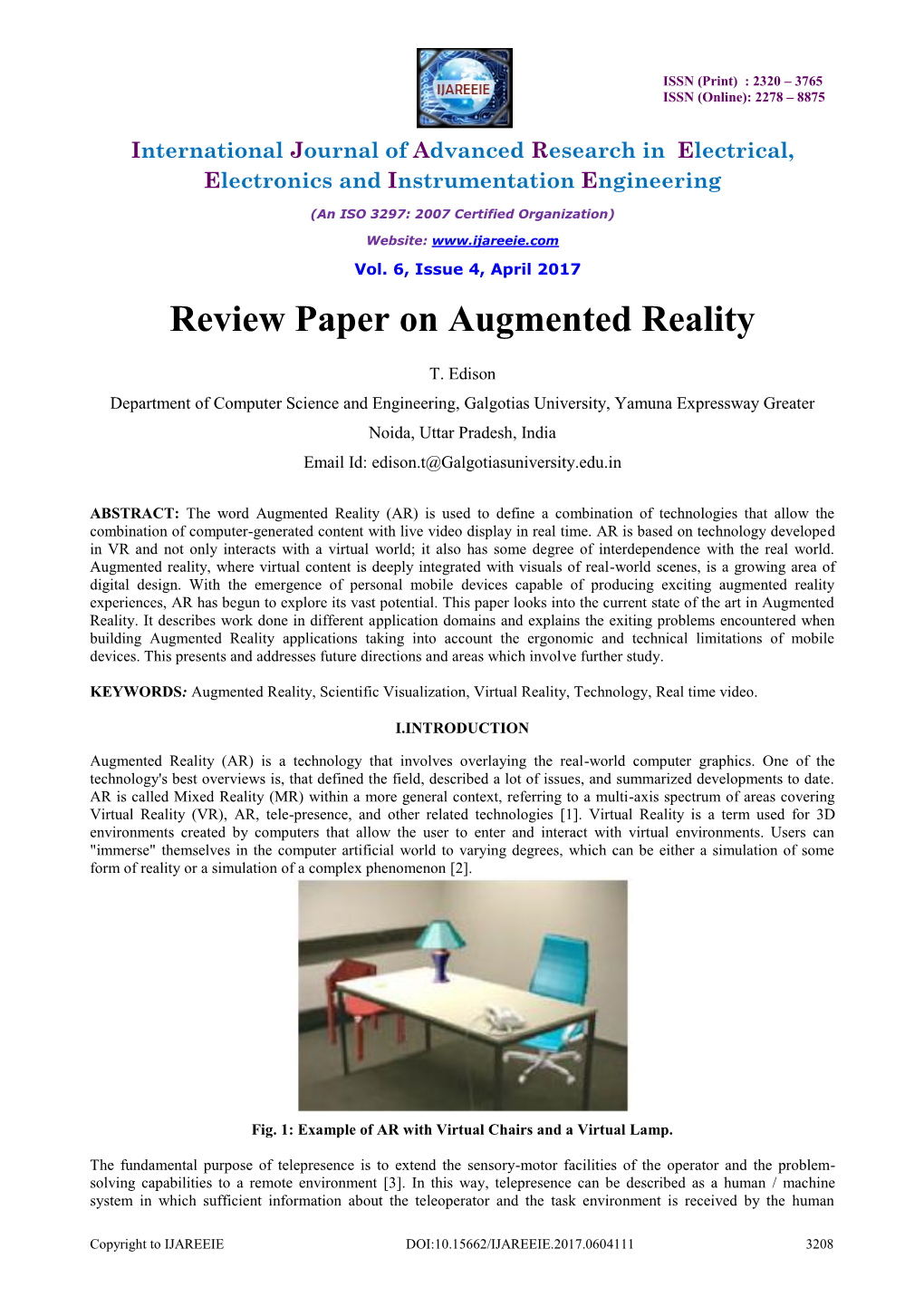 Review Paper on Augmented Reality