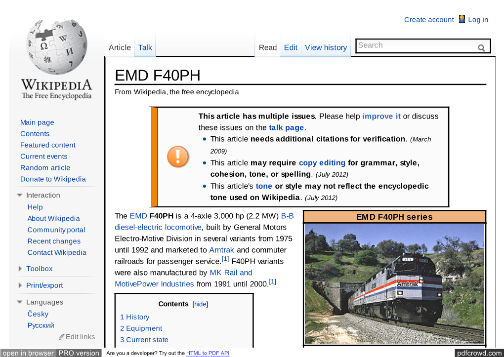 EMD F40PH from Wikipedia, the Free Encyclopedia