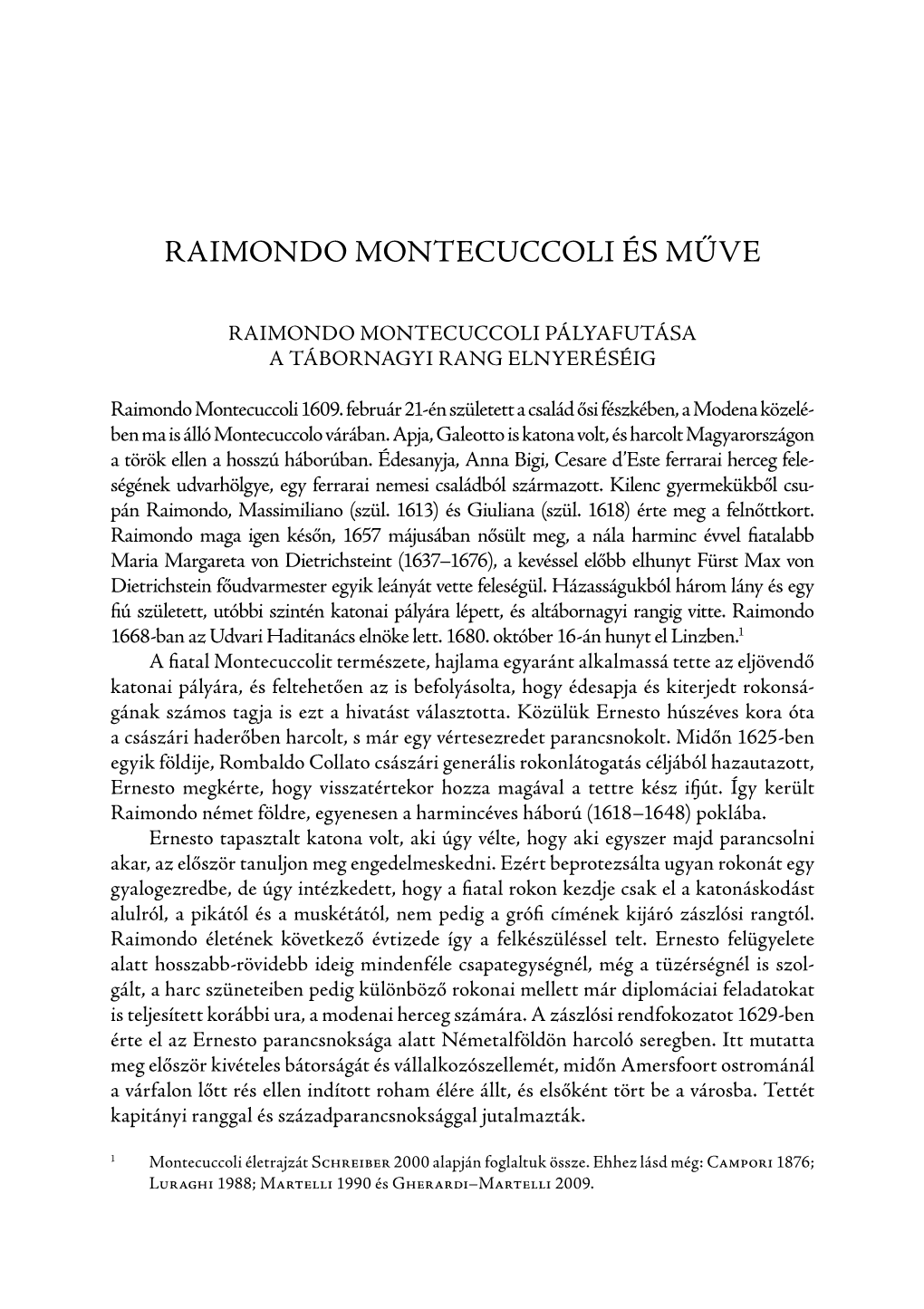 Raimondo Montecuccoli És Műve