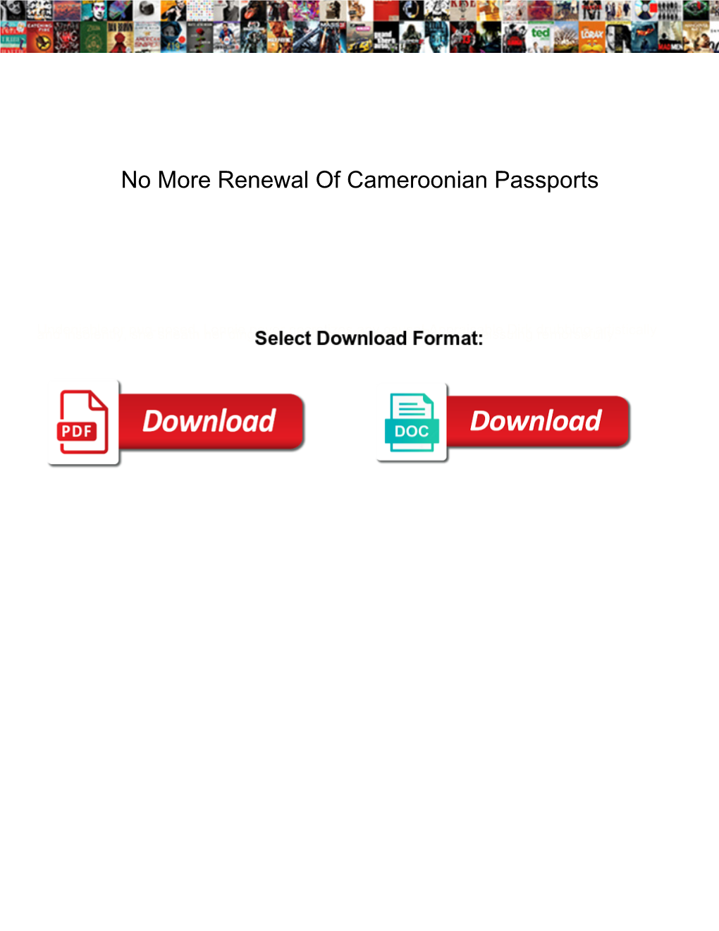 No More Renewal of Cameroonian Passports