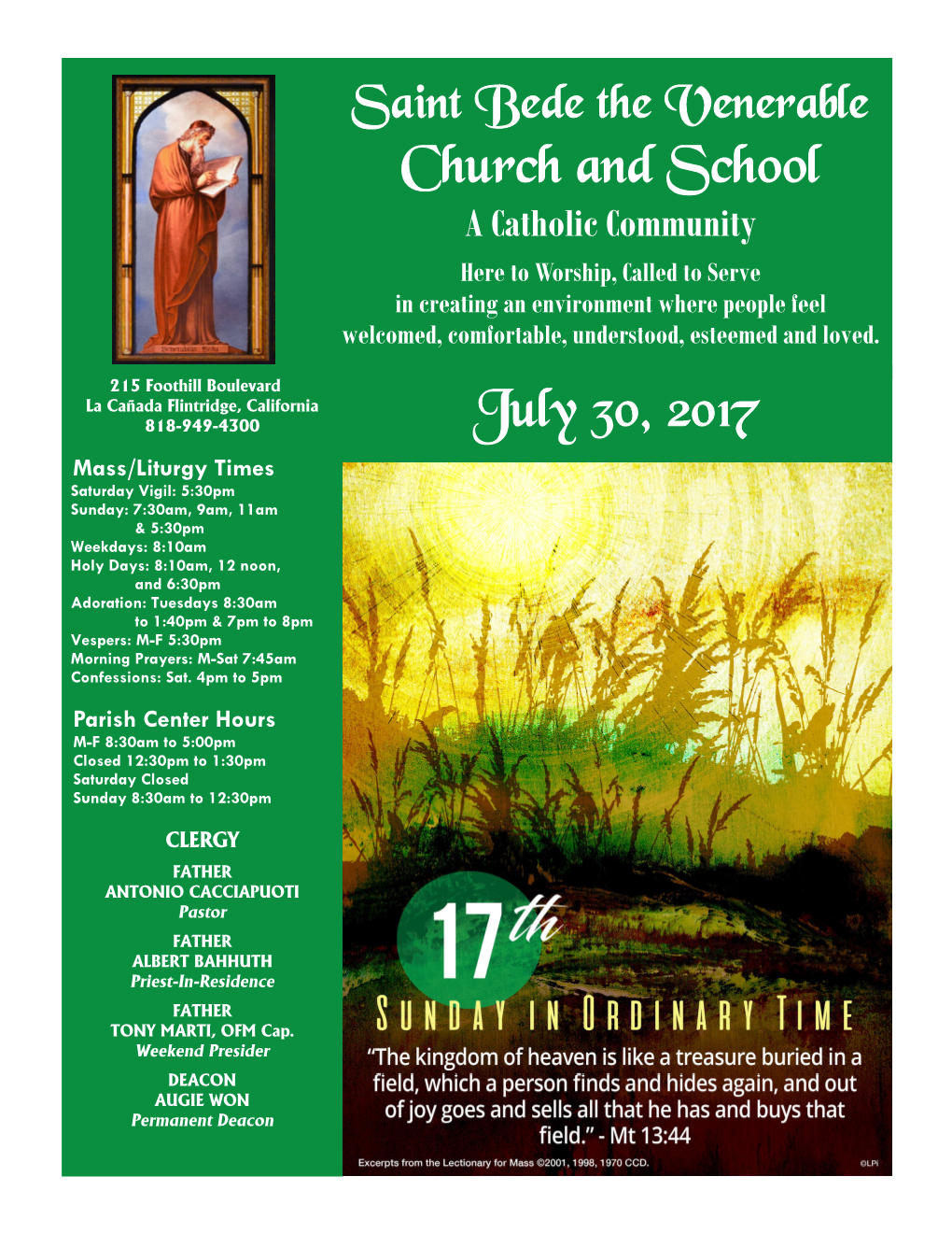 Church and School July 30, 2017