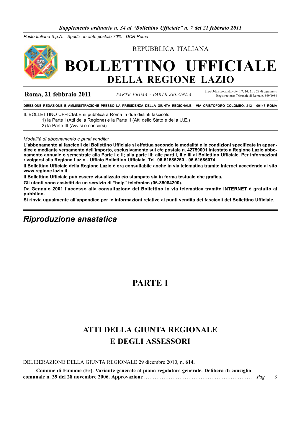 Bollettino Ufficiale” N