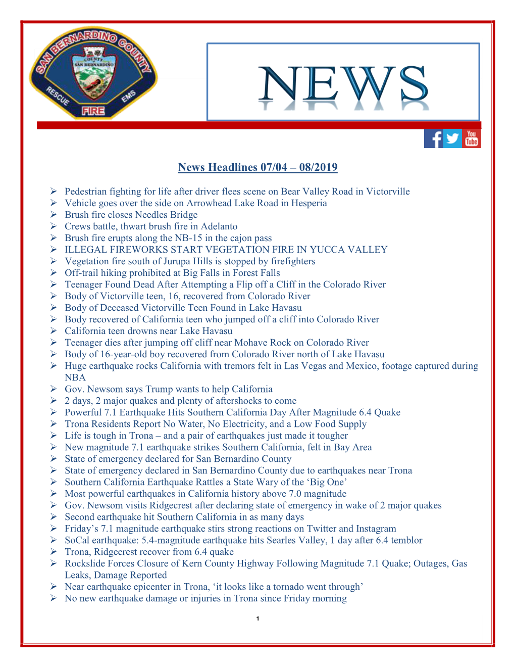 News Headlines 07/04 – 08/2019