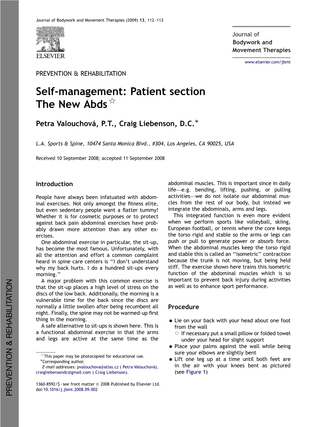 Self-Management: Patient Section the New Abds$