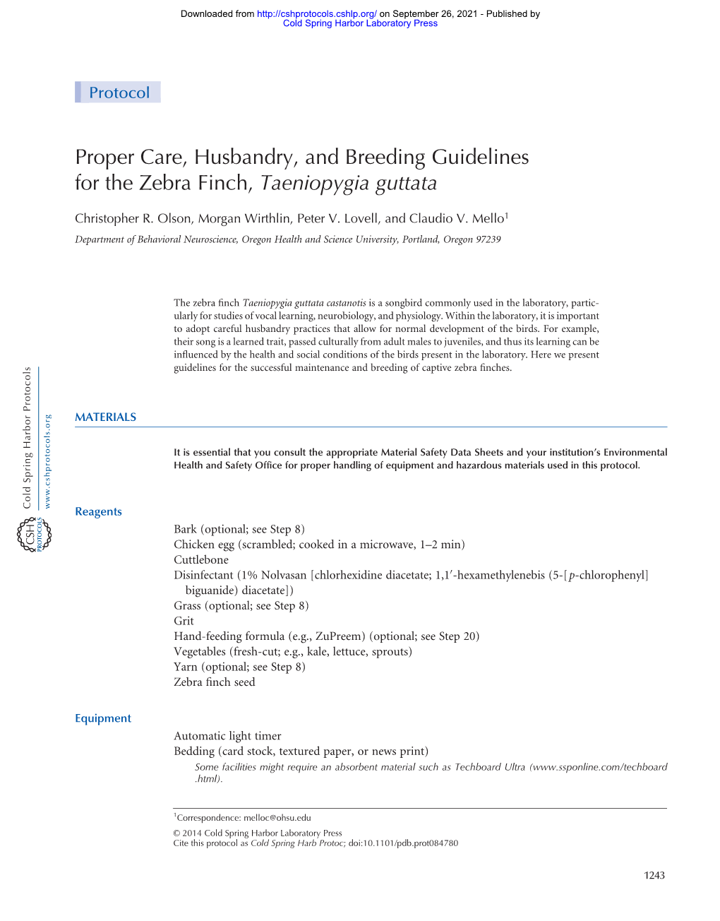 Proper Care, Husbandry, and Breeding Guidelines for the Zebra Finch, Taeniopygia Guttata