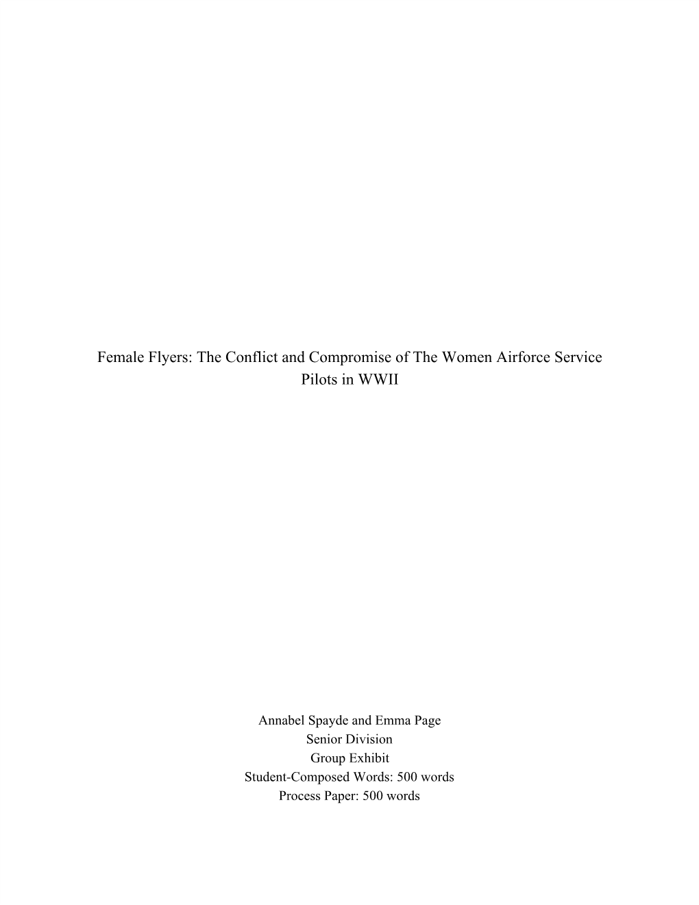 The Conflict and Compromise of the Women Airforce Service Pilots in WWII