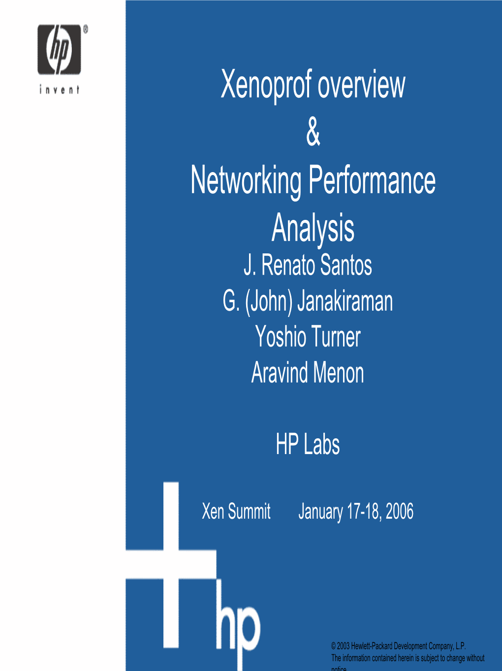 Xenoprof Overview & Networking Performance Analysis