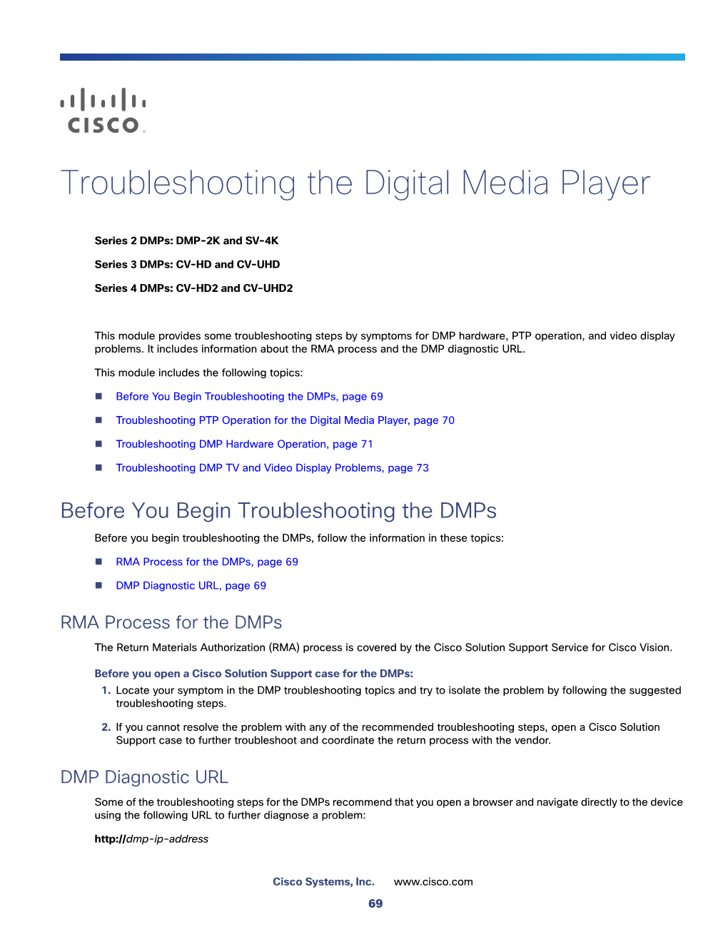 Troubleshooting the Digital Media Player