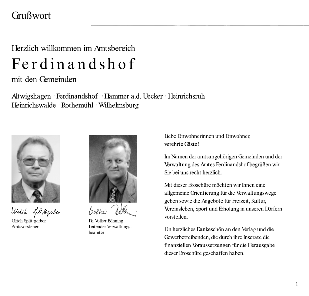 Ferdinandshof Mit Den Gemeinden