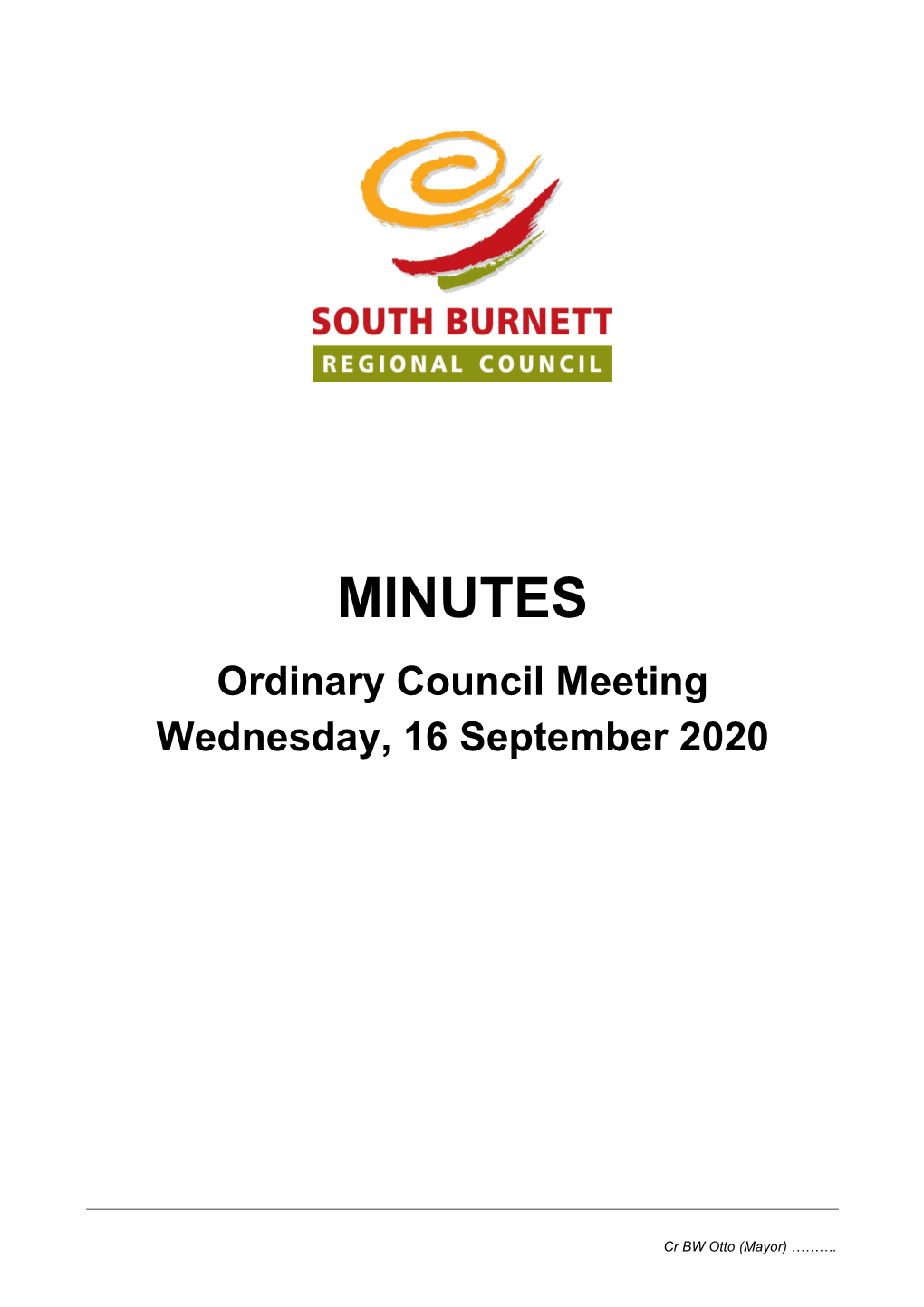 Minutes of Ordinary Council Meeting