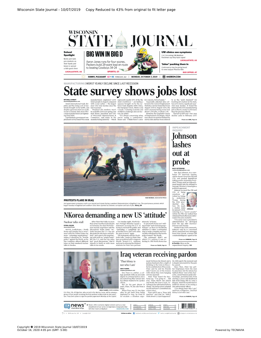 State Survey Shows Jobs Lost