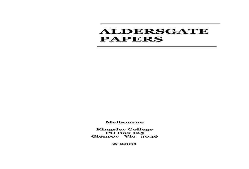 Aldersgate Papers