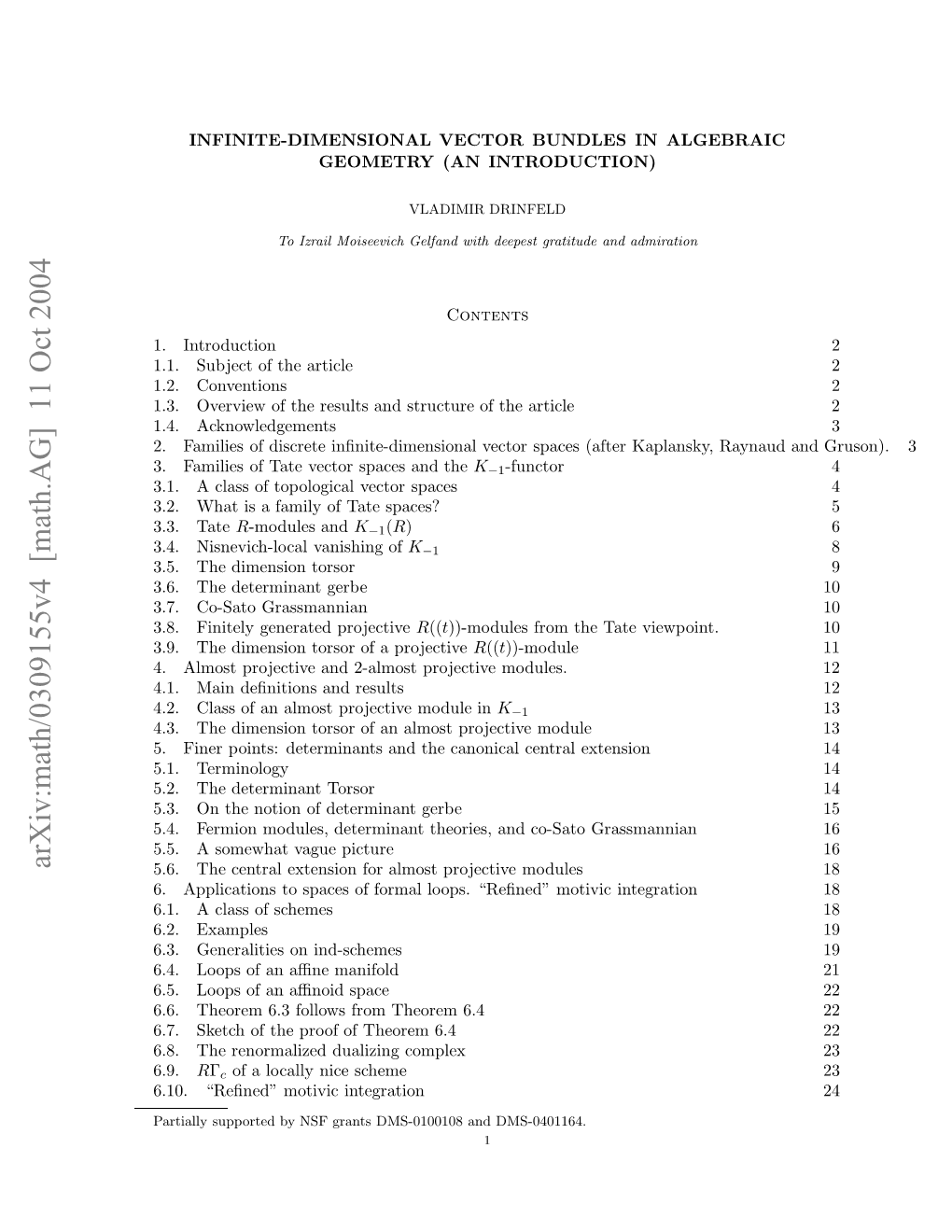 Arxiv:Math/0309155V4 [Math.AG] 11 Oct 2004 .0 Rﬁe”Mtvcintegration Motivic “Reﬁned” 6.10