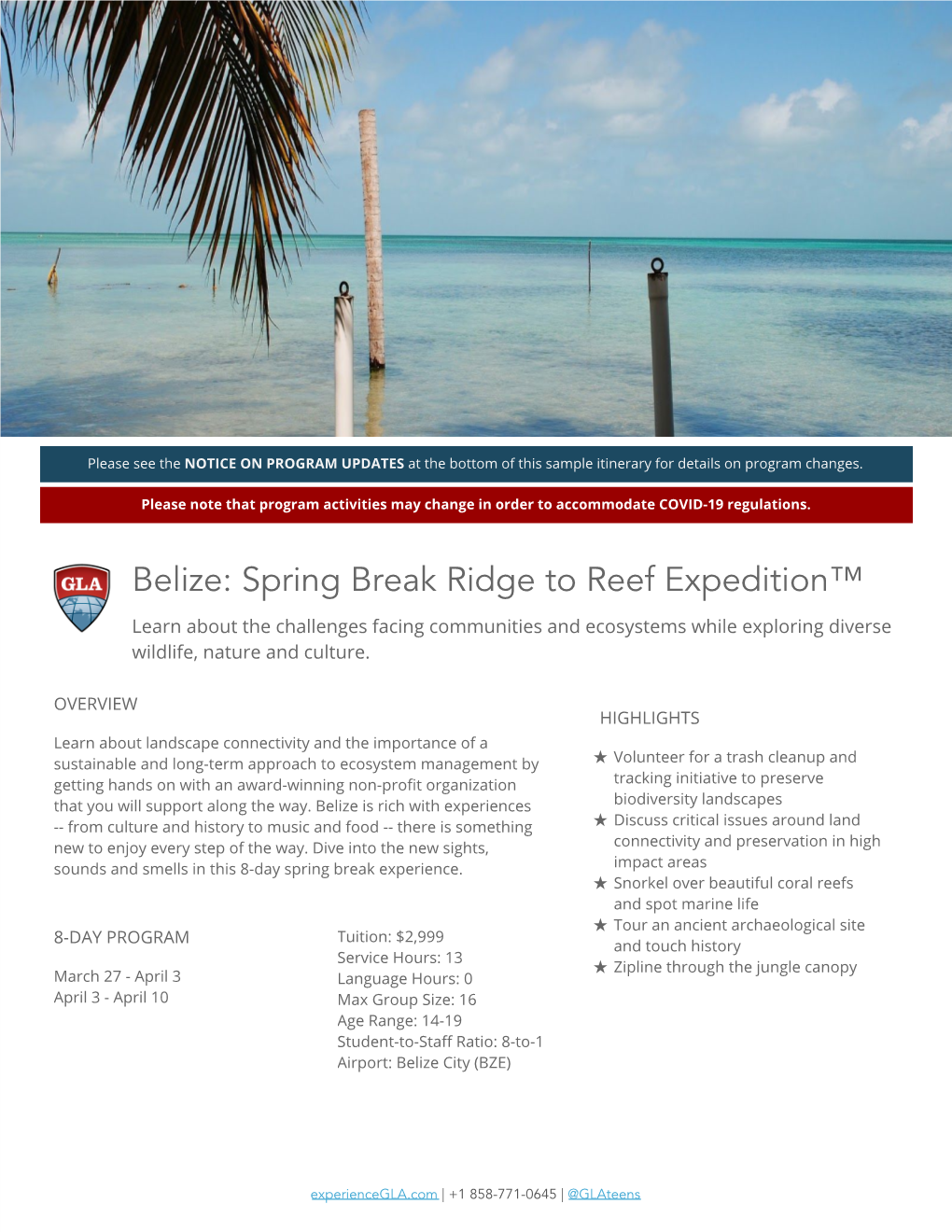 Belize: Spring Break Ridge to Reef Expedition™