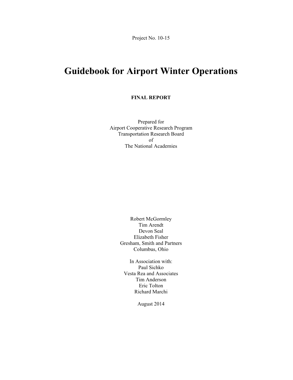 Guidebook for Airport Winter Operations