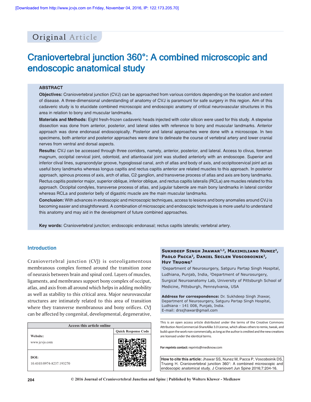 Craniovertebral Junction 360°: a Combined Microscopic and Endoscopic Anatomical Study