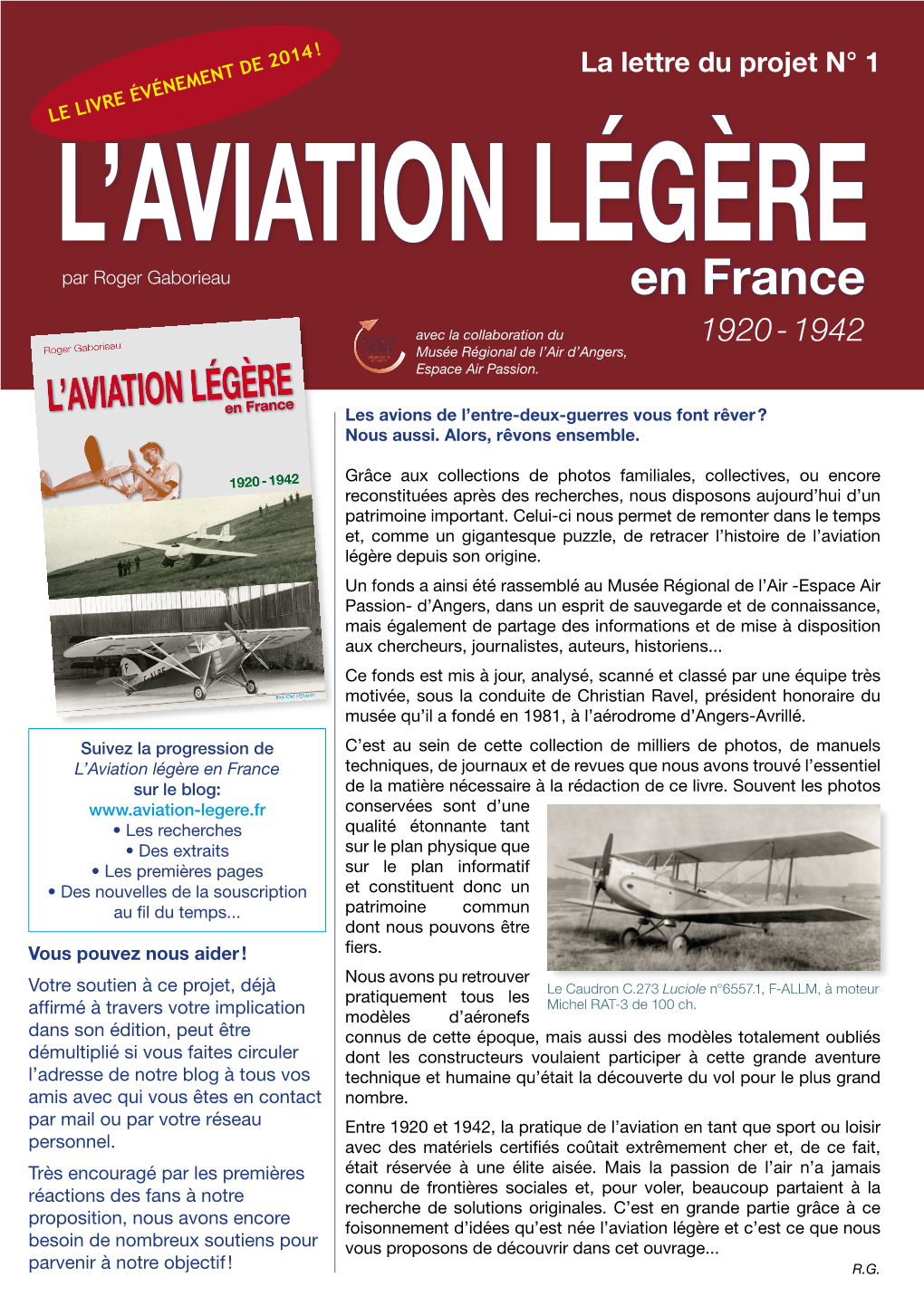 En France L'aviation LÉGÈRE 1920