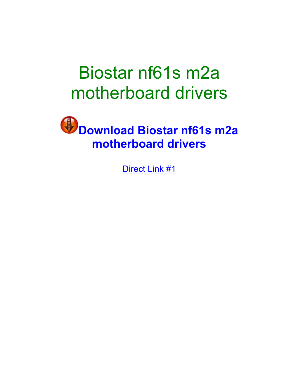 Biostar Nf61s M2a Motherboard Drivers