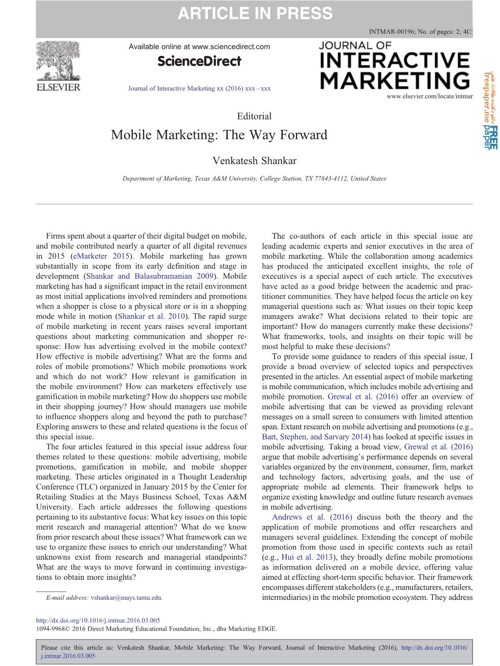 Mobile Marketing: the Way Forward