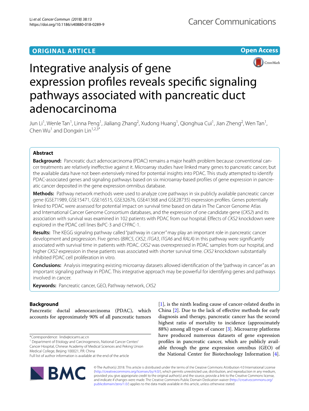 Integrative Analysis of Gene Expression Profiles Reveals Specific