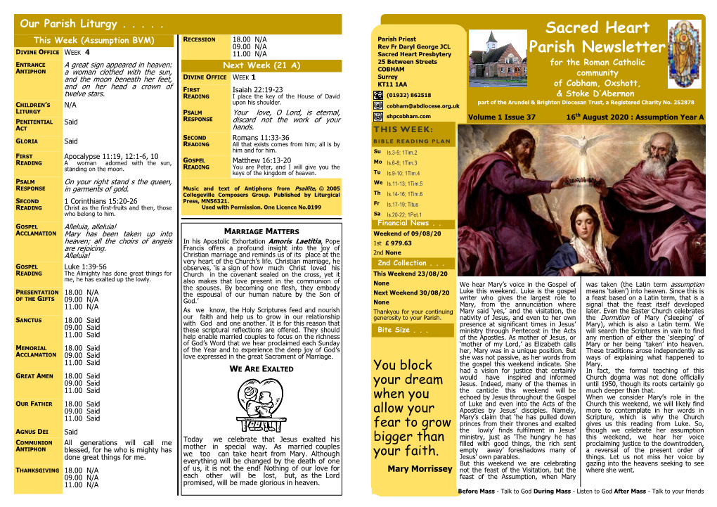 Sacred Heart Parish Newsletter