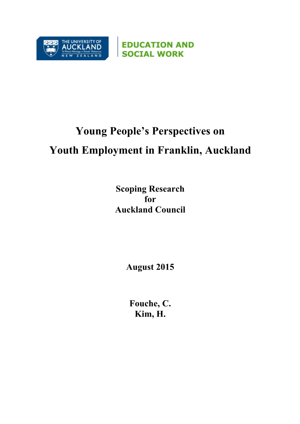 Young People's Perspectives on Youth Employment in Franklin