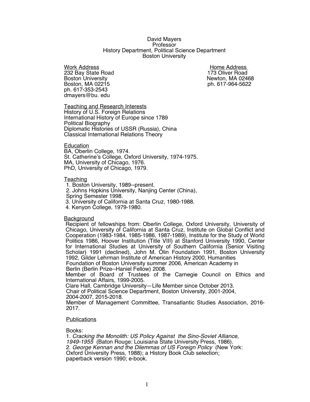 Mayers CV 1-8-20