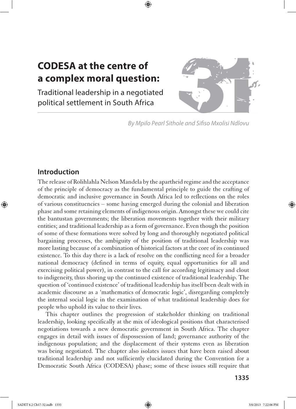 SADET 6.2 Ch17-32.Indb 1335 3/6/2013 7:22:06 PM 1336 the Road to Democracy in South Africa, Volume 6, 1990–1996