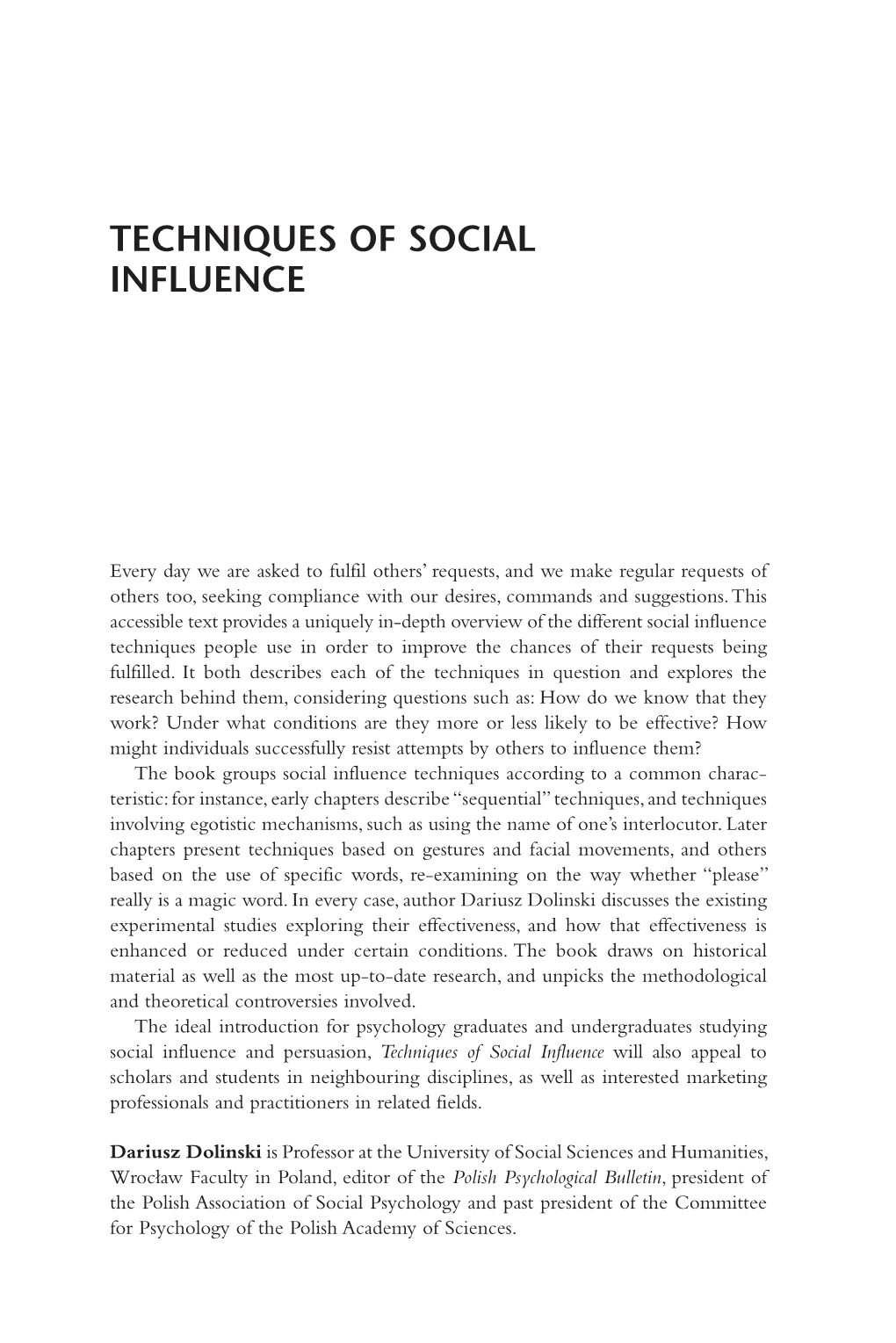 Techniques of Social Influence