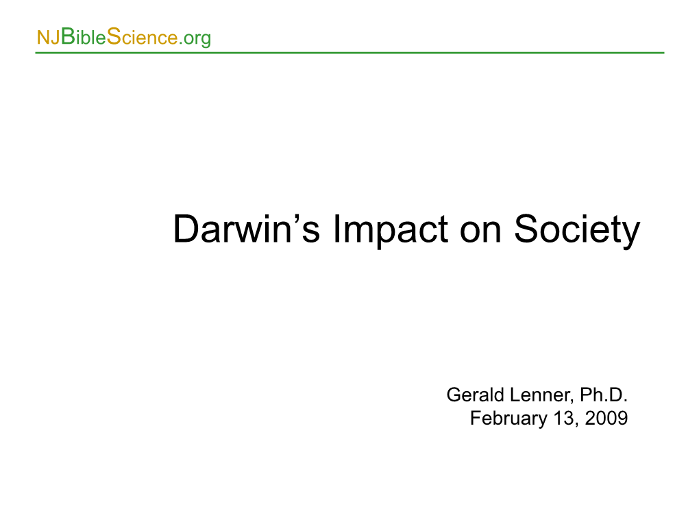 Darwin's Impact on Society