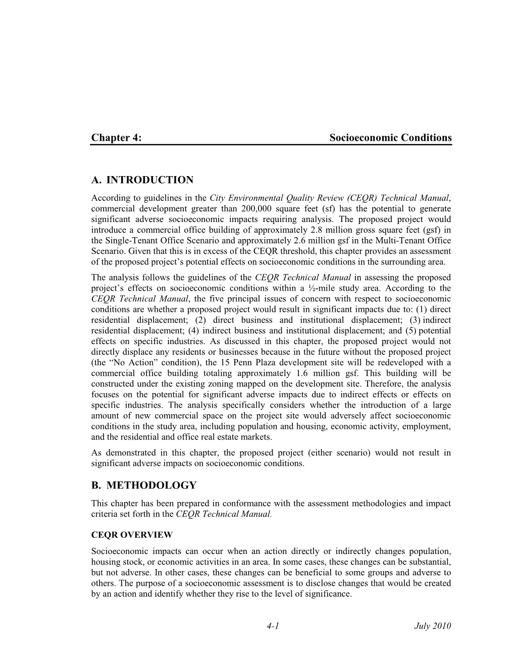 Chapter 4: Socioeconomic Conditions