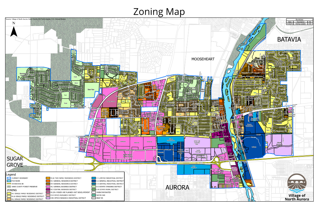Zoning Map Source: Village of North Aurora, Kane County GIS-Technologies, U.S