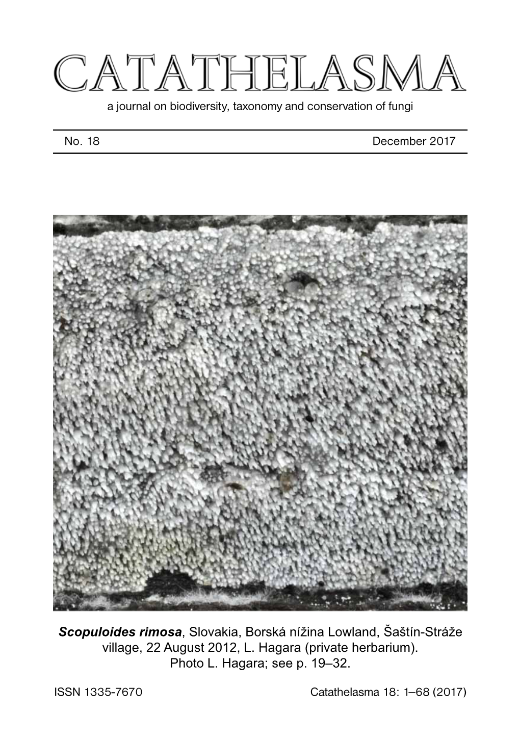 No. 18 December 2017 a Journal on Biodiversity, Taxonomy And