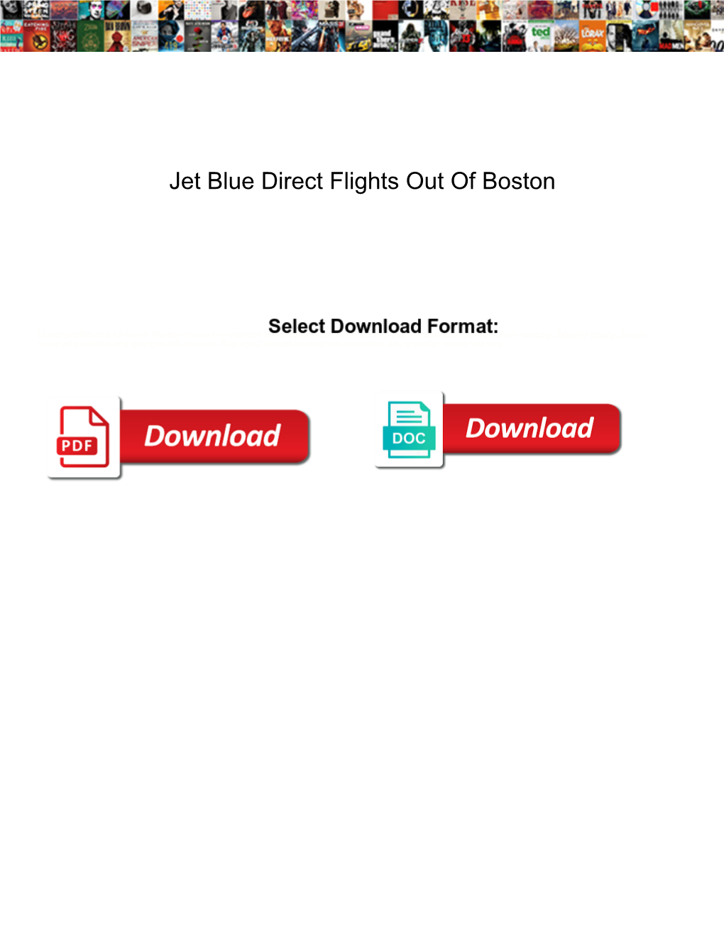 Jet Blue Direct Flights out of Boston