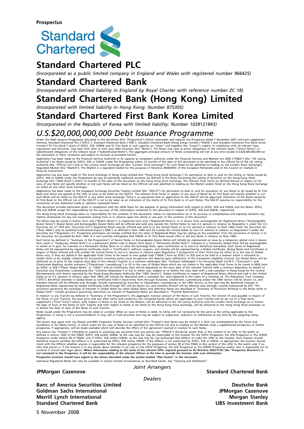 Standard Chartered PLC Standard Chartered Bank