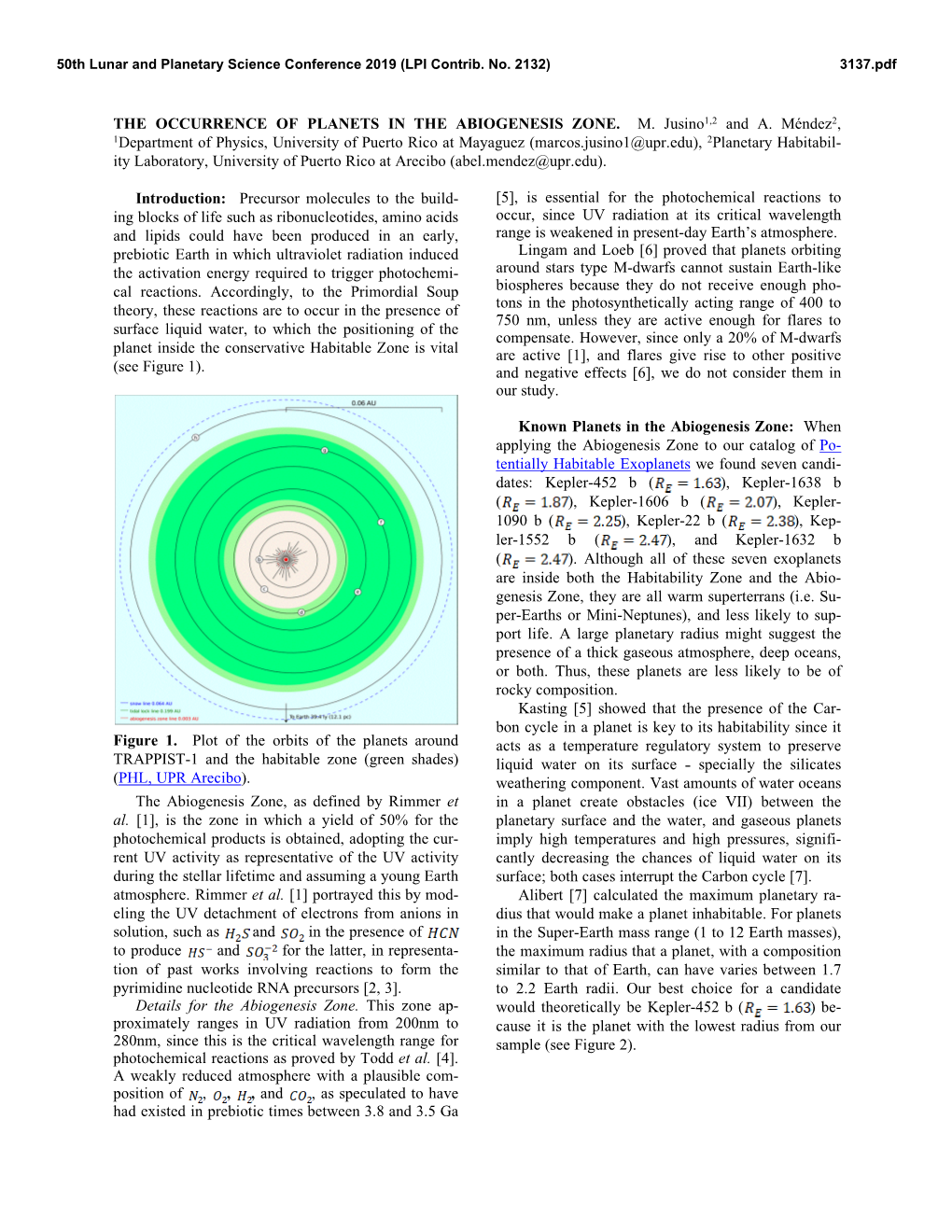 The Occurrence of Planets in the Abiogenesis Zone. M