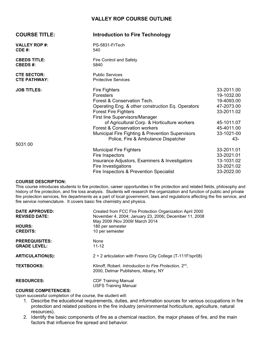 Valley Rop Course Outline s1